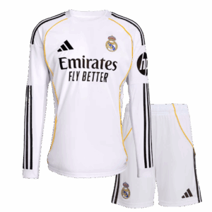 Real Madrid Kids Long Sleeve Home Kit 25/26
